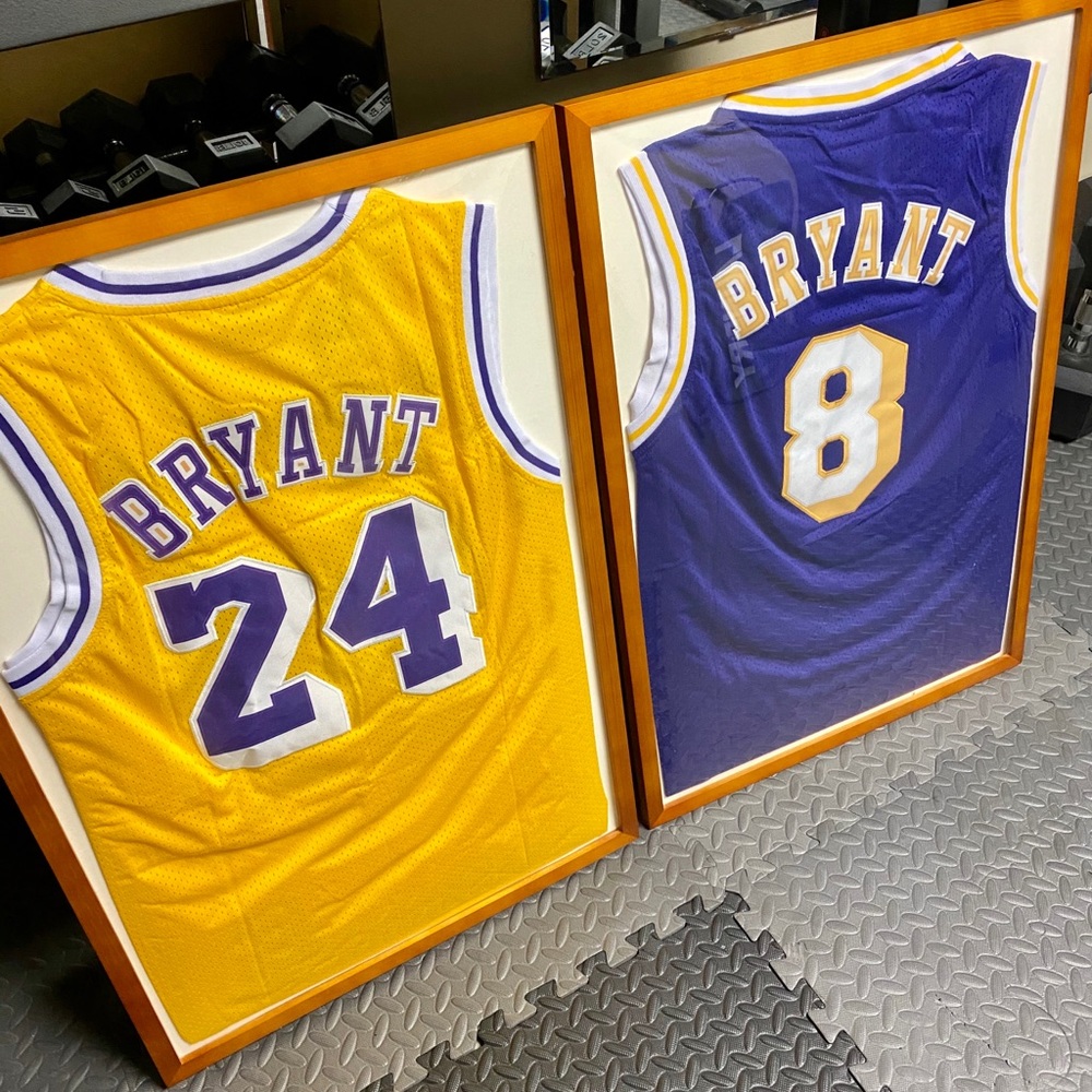 Kobe Bryant Framed Jerseys 8 & 24! NEW! Size Large